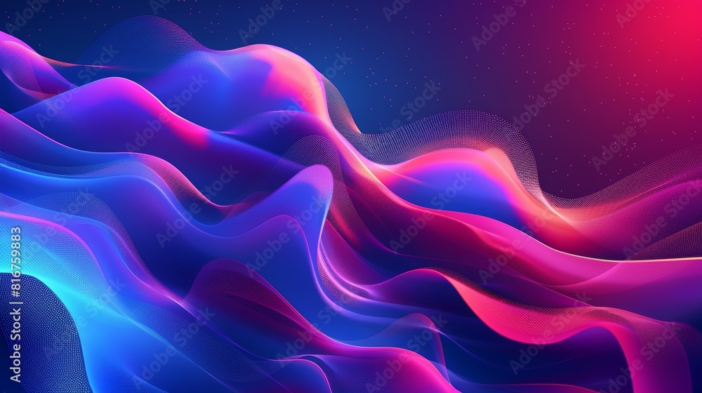 Poster the background is abstractly designed with a blur wave modern, a modern fluid shape mesh and a dynam