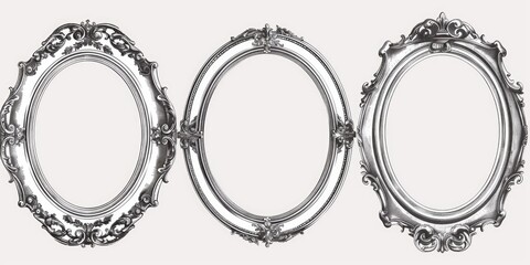 Three elegant oval mirrors, perfect for interior design projects