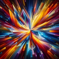 Fototapeta premium Vibrant Vertex abstract colorful shapes swirling and converging in a radiant display