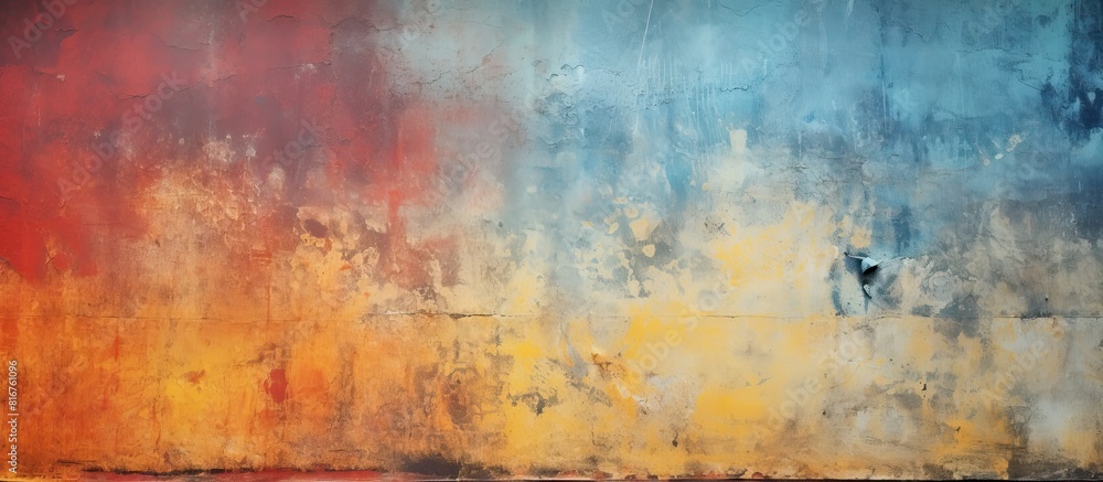 Poster Abstract colorful grunge wall isolated as a background and texture. copy space available
