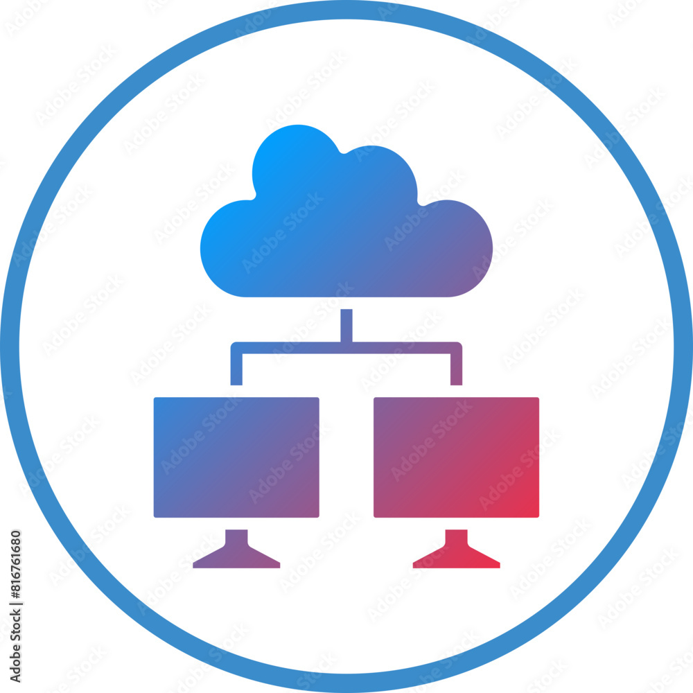 Poster vector design cloud computing icon style