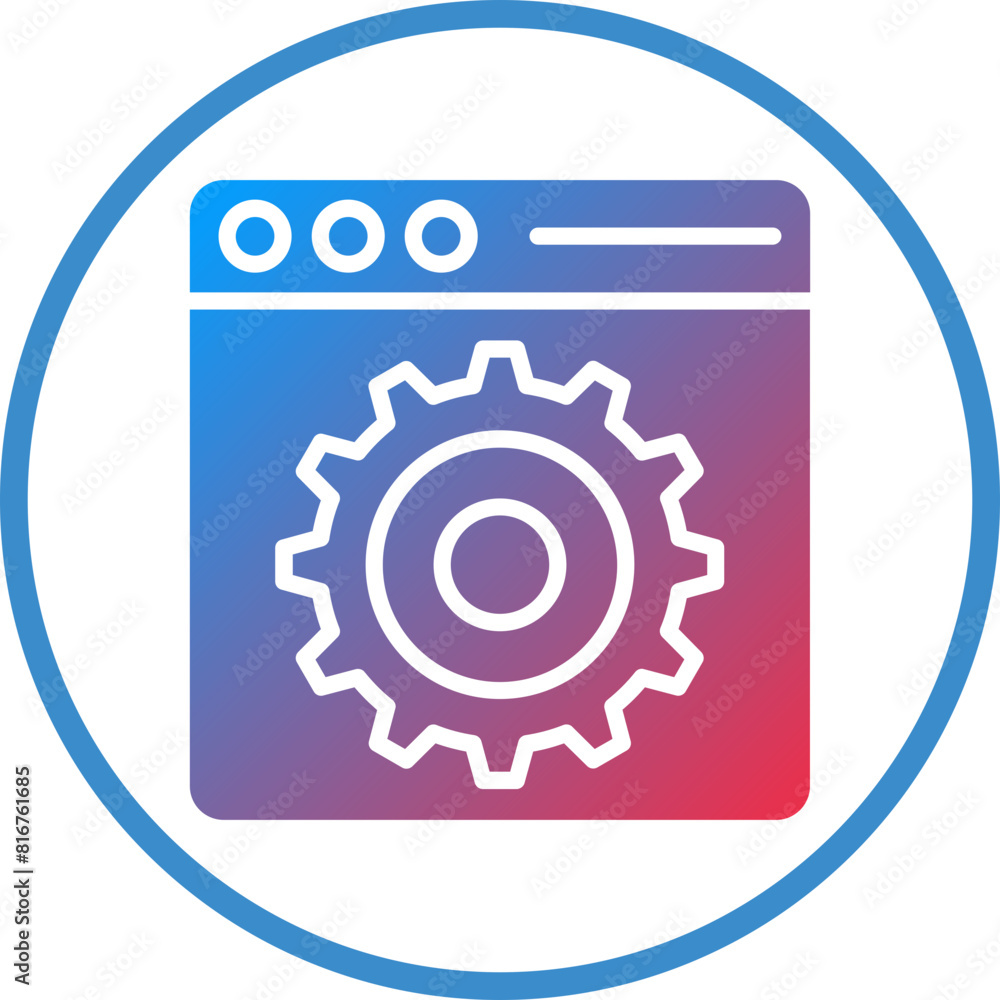 Poster vector design browser setting icon style
