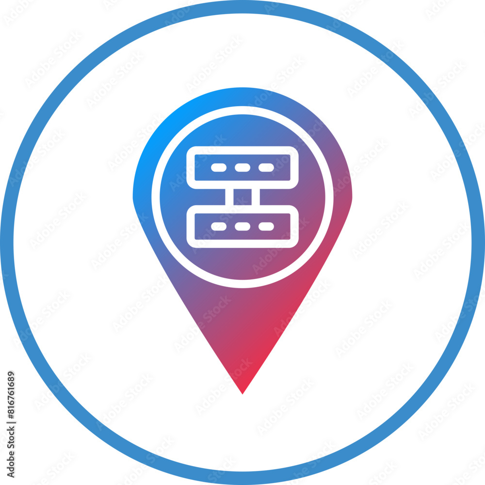 Poster vector design server location icon style