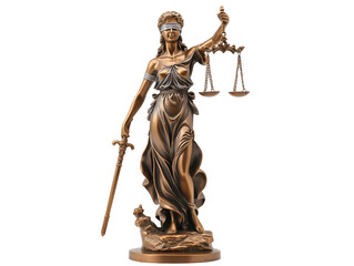 Broze lady justice , Legal and law concept statue of Lady Justice with scales of justice, AI generation