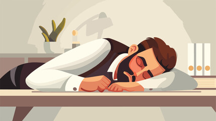 Businessman character Sleeping at work Vector style vector