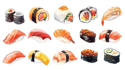 Assortment of Traditional and Creative Sushi Dishes for Authentic Japanese Dining Experience