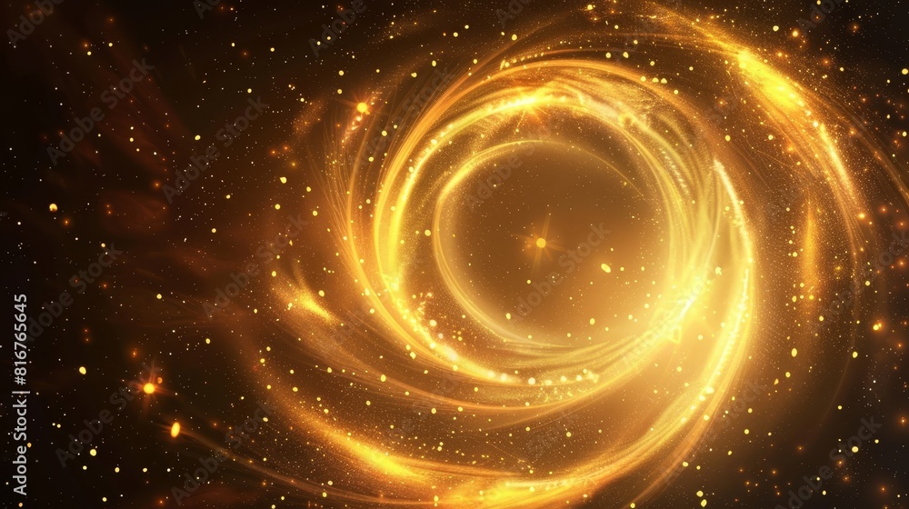 Poster energy wave with flare and sparkle. spiral vortex with shiny particles. hurricane or tornado twist w
