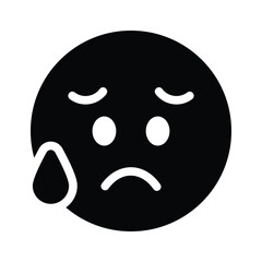 Get your hands on perfectly designed sad emoji icon, customizable vector