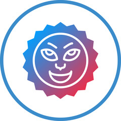 Vector Design Sun with Face Icon Style