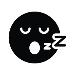 Sleepy, sleeping, tiredness emoji vector design