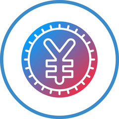 Vector Design Chinese Yuan Icon Style
