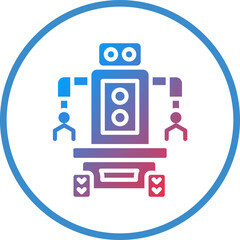 Vector Design Autonomous Robot Icon Style