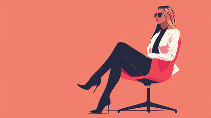 Businesswoman sitting on chair concept Vector style vector