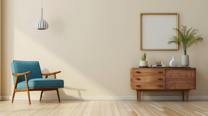 Modern Living Room with Minimalist Furniture and Beige Decor, Stylish and Comfortable Interior, Ideal for Home Decor and Real Estate Listings