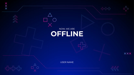 gaming offline streaming banner design with blue and pink gradient geometric composition © aditya