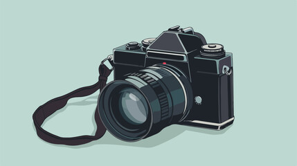 Camera with on strap vector sign Vector style vector