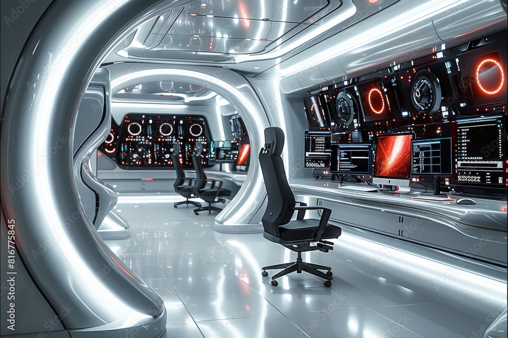 Leinwandbilder futuristic computer setup. generative ai.
