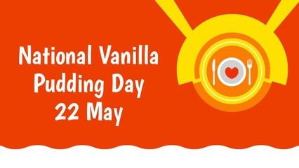 National Vanilla Pudding Day web banner design illustration 