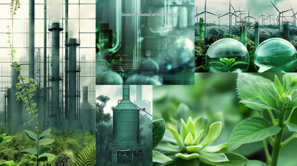  moodboard that captures the essence of the "Green Transformation of the Industry"
