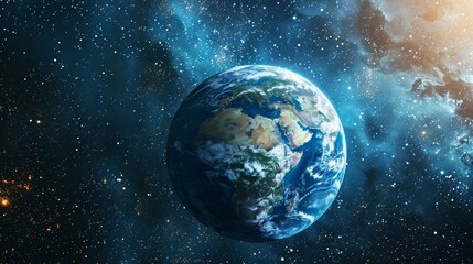 Naklejka premium A close up of the Earth with the continents of Europe and Africa visible
