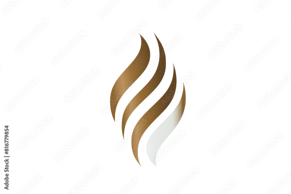 Poster a stylized image of a flame with a transparent background. the flame is made up of three wavy lines,