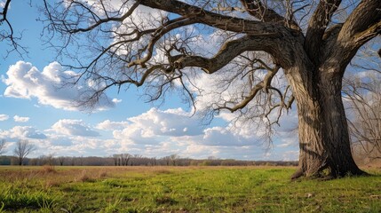 Large tree anticipating the arrival of spring