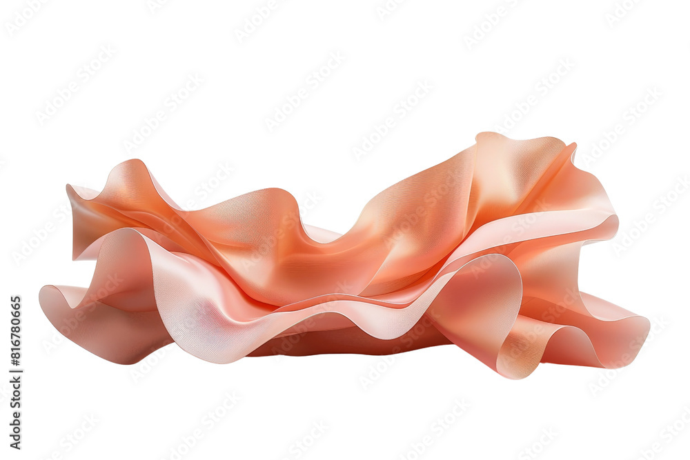 Poster a pink fabric with a wave pattern is displayed on a transparent background. the fabric appears to be