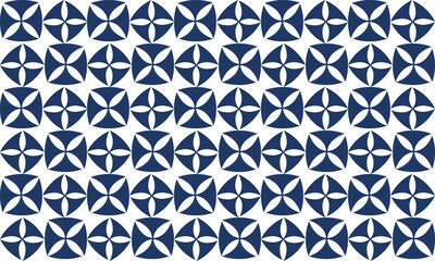 seamless pattern with blue and white flowers, light blue flower on block of blue background illustration image background design for fabric print, ceramic Japanese style printing