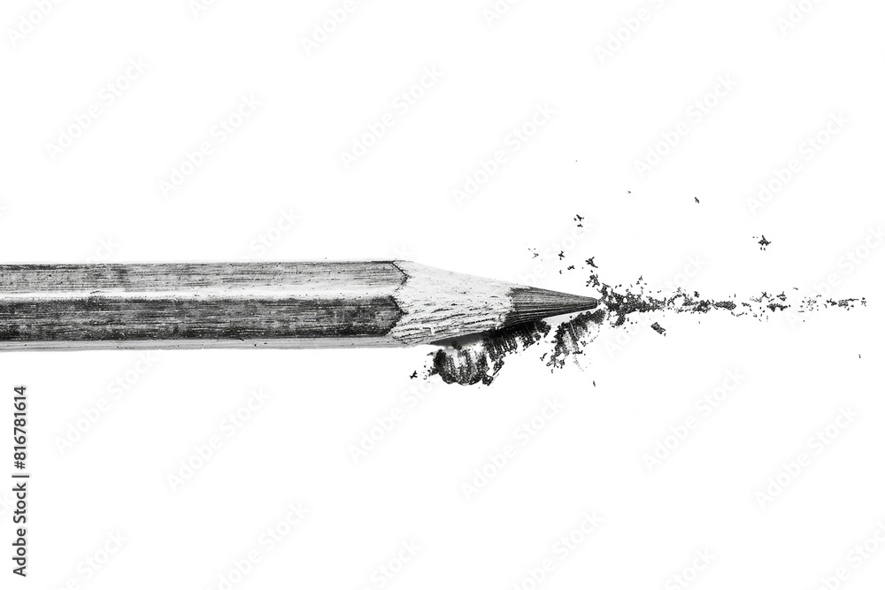 Poster a pencil is broken in half and the tip is missing