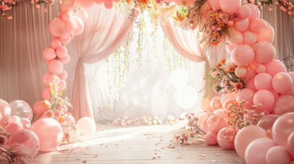 Beautiful wedding balloon arch