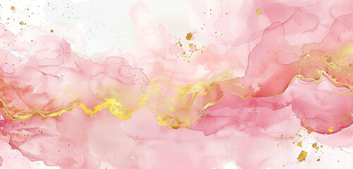 Serene pink & gold watercolor design.