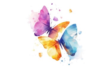A couple of butterflies flying in the air. Suitable for nature-themed designs
