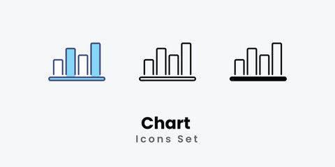 Chart Icons thin line and glyph vector icon stock illustration