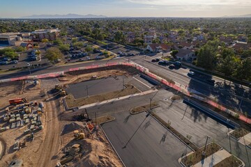 Aerial view of Phoenix Children's Hospital under construction in Glendale Arizona