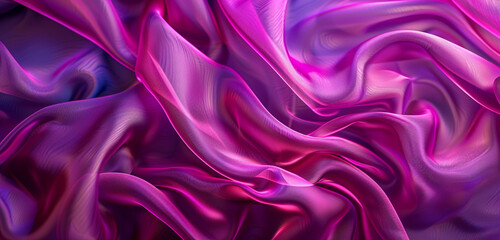 Fototapeta premium Radiant plum fabric glow on dark widescreen.