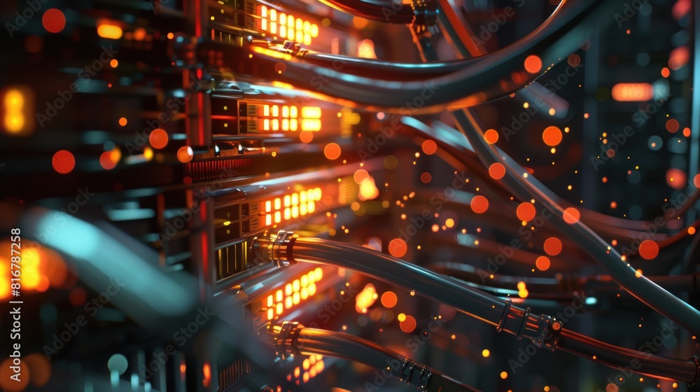Aufkleber server room, data,.concept of big data storage and cloud computing technology.