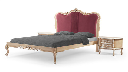 classic bed isolated on white background