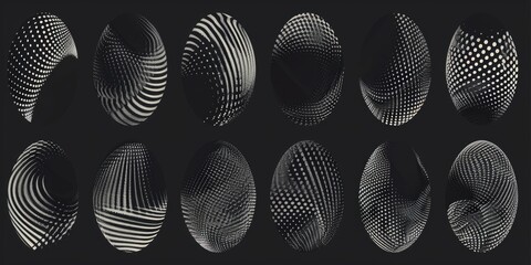 A collection of six different types of black and white circles. Ideal for graphic design projects