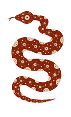 Vector festive snake with geometric ornament for lunar chinese new year celebration. Happy new year lunar in China