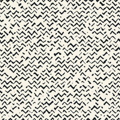 Monochrome Damaged Zigzag Textured Pattern