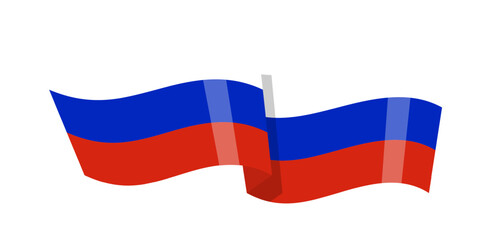 Vector illustration of wavy Russia flag on transparent background