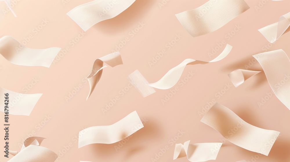 Poster a4 letter mockup floating in the air with a shadow. realistic 3d modern illustration of wind blow fa