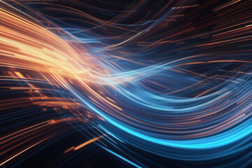  mesmerizing abstract depicts high-speed global data transfer: wavy flashes, ultra-fast broadband, cyber tech motion