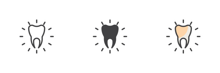 Healthy clean tooth different style icon set