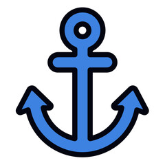 Fototapeta premium Anchor filled line icon