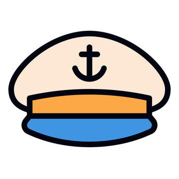 Captain Cap filled line icon