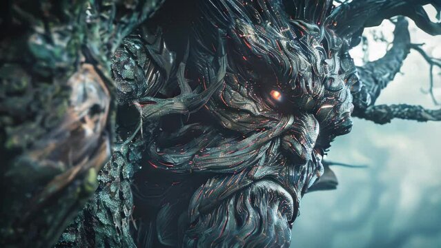 A detailed tree demon closeup