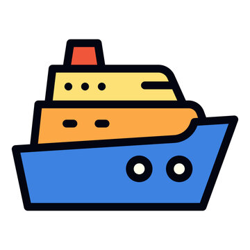 recommend clip art: Cruise filled line icon