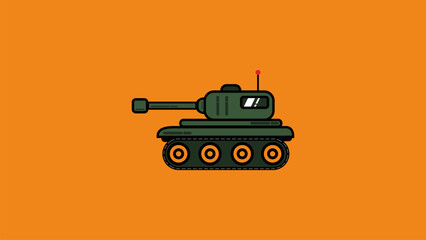 illustration of a tank, vector logo, icon logo