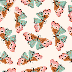 Fototapeta premium colorful butterfly seamless pattern in vector ,background,fabric,wallpaper,wrapping,cover,etc